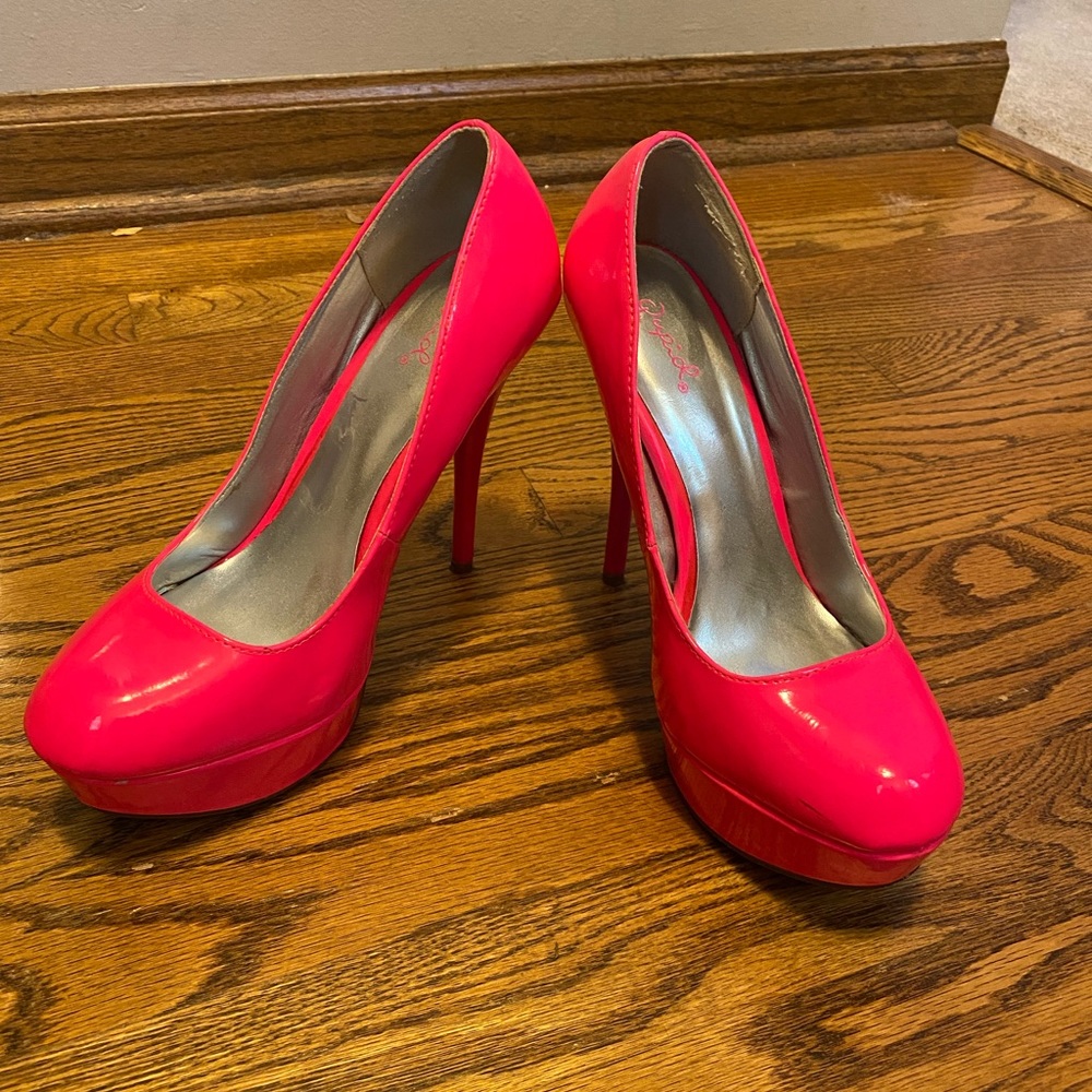 Hot pink high heels
